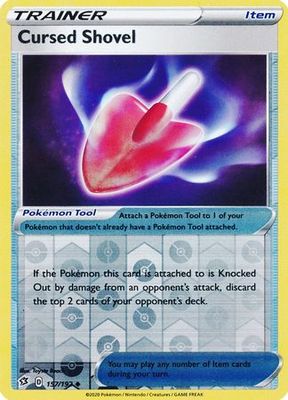 Cursed Shovel - 157/192 - Uncommon Reverse Holo Sword &amp; Shield: Rebel Clash Reverse Holo Singles