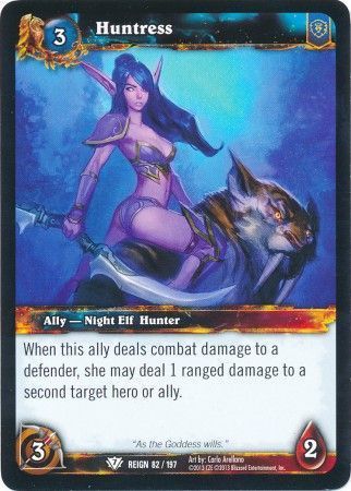 Huntress - 82/197 - Common WOW: Reign of Fire