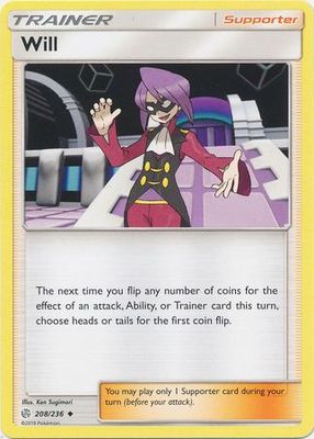 Will - 208/236 - Uncommon Sun &amp; Moon: Cosmic Eclipse Singles