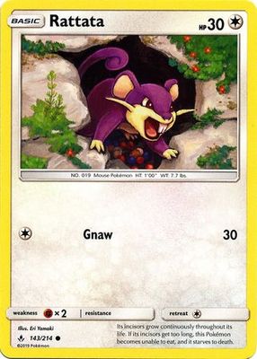 Rattata - 143/214 - Common Sun &amp; Moon: Unbroken Bonds Singles