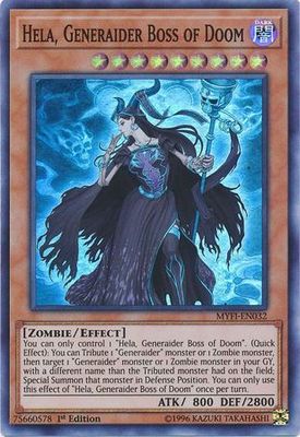 SH Hela, Generaider Boss of Doom - MYFI-EN032 - Super Rare 1st Edition Mystic Fighters Singles