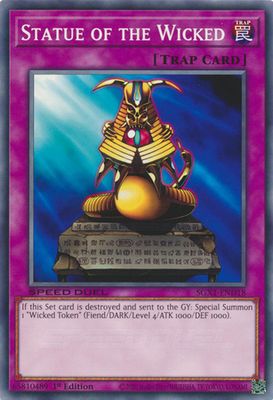 Statue of the Wicked - SGX1-END18 - Common 1st Edition Speed Duel GX Duel Academy Box Singles