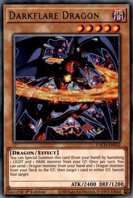 Darkflare Dragon - TOCH-EN032 - Rare 1st Edition Toon Chaos 1st Edition Singles (espanol)
