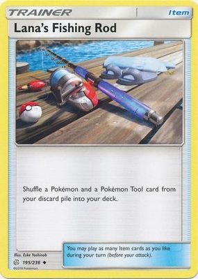 Lana&#39;s Fishing Rod - 195/236 - Uncommon Sun &amp; Moon: Cosmic Eclipse Singles