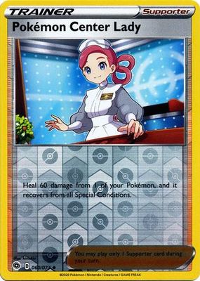 Pokemon Center Lady - 060/073 - Uncommon Reverse Holo Champion&#39;s Path Reverse Holo Singles