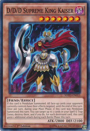 D/D/D Supreme King Kaiser - SDPD-EN013 - Common 1st Edition Structure Deck: Pendulum Domination Singles