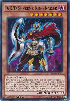 D/D/D Supreme King Kaiser - SDPD-EN013 - Common 1st Edition Structure Deck: Pendulum Domination Singles