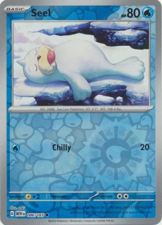 Seel - 086/165 - Common Reverse Holo Scarlet &amp; Violet 151 Reverse Holo Singles