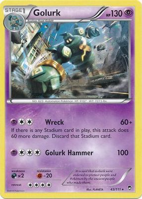 Golurk - 43/111 - Rare XY: Furious Fists Singles