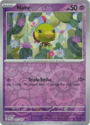 Natu - 025/091 - Common Reverse Holo Scarlet &amp; Violet: Paldean Fates Reverse Holo Singles