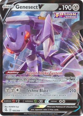 Genesect V - 185/264 - Sword &amp; Shield: Fusion Strike Singles  - common- world championship-