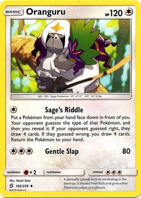 Oranguru - 182/236 - Uncommon Sun &amp; Moon: Unified Minds Singles