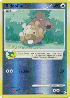 Bidoof - 73/123 - Common Reverse Holo Diamond &amp; Pearl: Mysterious Treasures Reverse Holo Singles