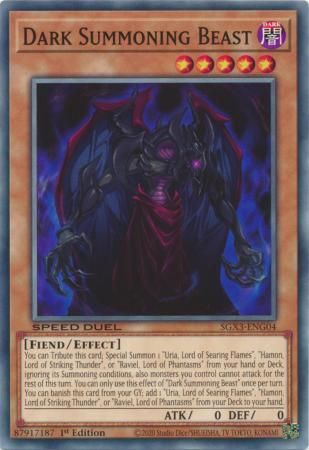 Dark Summoning Beast - SGX3-ENG04 - Common 1st Edition Speed Duel GX: Duelists of Shadows Singles