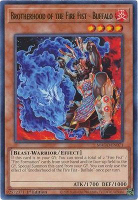 Brotherhood of the Fire Fist - Buffalo - MAGO-EN071 - Rare 1st Edition Maximum Gold 1st Edition Singles (espanol)