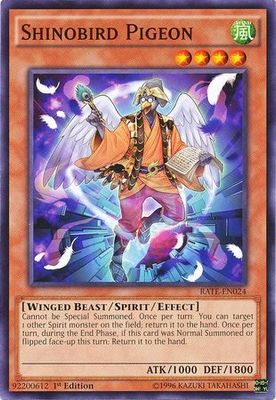 Shinobird Pigeon - RATE-EN024 - Common 1st Edition Raging Tempest 1st Edition Singles