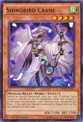 Shinobird Crane - RATE-EN023 - Common 1st Edition Raging Tempest 1st Edition Singles