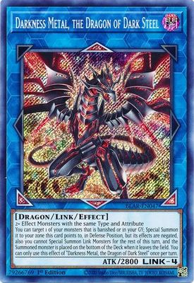 SH Darkness Metal, the Dragon of Dark Steel - BLAR-EN047 - Secret Rare 1st Edition Battles of Legend: Armageddon 1st Edition Singles