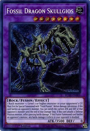 SH Fossil Dragon Skullgios - BLAR-EN009 - Secret Rare 1st Edition Battles of Legend: Armageddon 1st Edition Singles