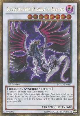 SH Blackfeather Darkrage Dragon - PGLD-EN017 - Gold Secret Rare 1st Edition Premium Gold 1st Edition Singles