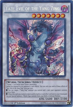 SH Yazi, Evil of the Yang Zing - MP15-EN163 - Secret Rare 1st Edition Yu-Gi-Oh! 2015 Mega-Tins [MP15]
