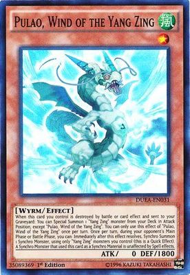SH Pulao, Wind of the Yang Zing - DUEA-EN031 - Super Rare 1st Edition Duelist Alliance 1st Edition Singles