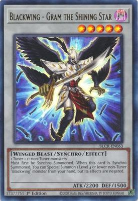 SH Blackwing - Gram the Shining Star - BLCR-EN063 - Ultra Rare 1st Edition Battles of Legend: Crystal Revenge 1st Edition Singles