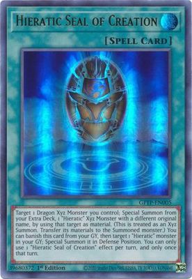 Hieratic Seal of Creation - GFTP-EN005 - Ultra Rare 1st Edition Ghosts From The Past 1st Edition Singles