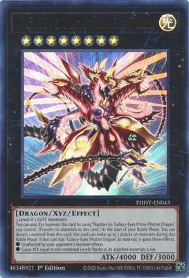 Number C62: Neo Galaxy-Eyes Prime Photon Dragon - PHHY-EN043 Ultra Rare 1st Edition Photon Hypernova 1st Edition Singles
