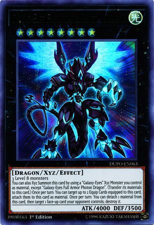 SH Galaxy-Eyes Full Armor Photon Dragon - DUPO-EN063 - Ultra Rare 1st Edition Duel Power 1st Edition Singles