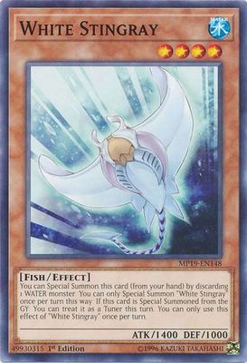 White Stingray - MP19-EN148 - Common 1st Edition Yu-Gi-Oh! 2019 Mega-Tins: Gold Sarcophagus Tin Mega Pack Singles