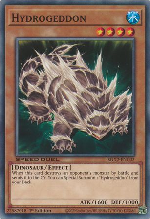 Hydrogeddon - SGX2-ENC03 - Common 1st Edition Speed Duel GX: Midterm Paradox Box Singles