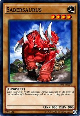 Sabersaurus - SR04-EN004 - Common Unlimited Structure Deck: Dinosmasher&#39;s Fury Unlimited Singles (espanol)