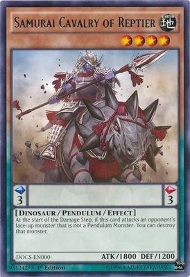 Samurai Cavalry of Reptier - DOCS-EN000 - Rare 1st Edition Dimension of Chaos 1st Edition Singles