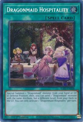 SH Dragonmaid Hospitality - RA03-EN068 - Secret Rare 1st Edition Quarter Century Bonanza 1st Edition Singles