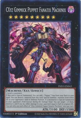 SH CXyz Gimmick Puppet Fanatix Machinix - INFO-EN043 - Super Rare 1st Edition The Infinite Forbidden 1st Edition Singles