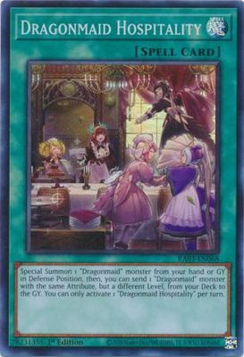 SH Dragonmaid Hospitality - RA03-EN068 - Super Rare 1st Edition Quarter Century Bonanza 1st Edition Singles