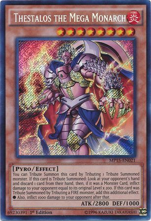 Thestalos the Mega Monarch - MP15-EN021 - Secret Rare 1st Edition Yu-Gi-Oh! 2015 Mega-Tins [MP15]