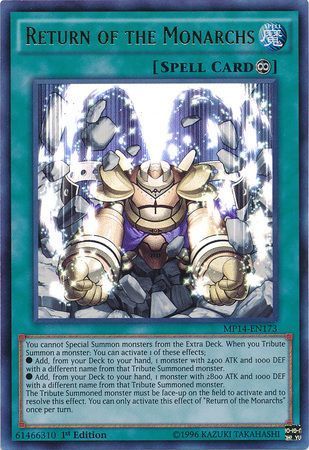 Return of the Monarchs - MP14-EN173 - Ultra Rare 1st Edition Yu-Gi-Oh! 2014 Mega-Tins Singles