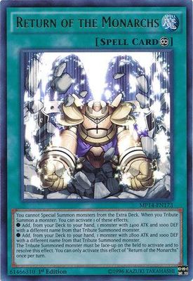 Return of the Monarchs - MP14-EN173 - Ultra Rare 1st Edition Yu-Gi-Oh! 2014 Mega-Tins Singles
