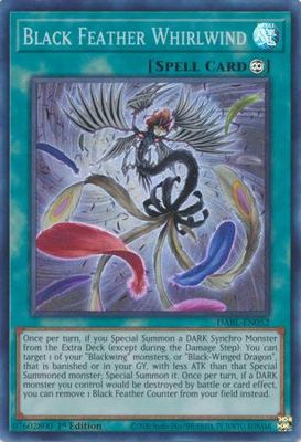 SH Black Feather Whirlwind - DABL-EN052 - Super Rare 1st Edition Darkwing Blast 1st Edition Singles