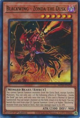 Blackwing - Zonda the Dusk - MP23-EN156 - Ultra Rare 1st Edition Mega Tin 2023 Dueling Heroes Singles