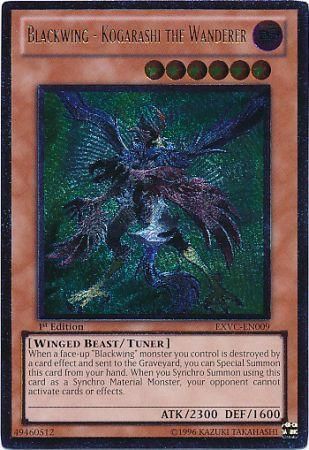 SH Ultimate Rare - Blackwing - Kogarashi the Wanderer - EXVC-EN009 1st Edition Extreme Victory 1st Edition Singles