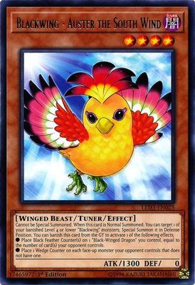 Blackwing - Auster the South Wind - LED3-EN025 - Rare 1st Edition Legendary Duelists: White Dragon Abyss Singles