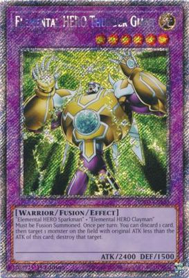 SH Elemental HERO Thunder Giant - RA03-EN153 - Platinum Secret Rare 1st Edition Quarter Century Bonanza 1st Edition Singles