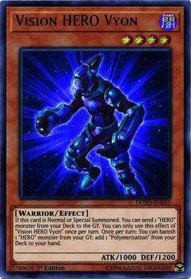 SH Vision HERO Vyon - DUPO-EN053 - Ultra Rare 1st Edition Duel Power 1st Edition Singles