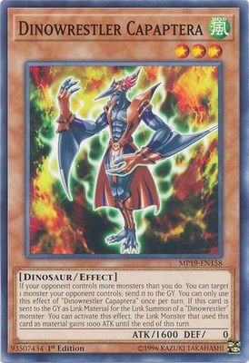 Dinowrestler Capaptera - MP19-EN158 - Common 1st Edition Yu-Gi-Oh! 2019 Mega-Tins: Gold Sarcophagus Tin Mega Pack Singles