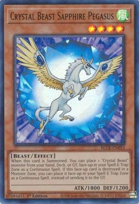 Crystal Beast Sapphire Pegasus - BLCR-EN053 - Ultra Rare 1st Edition Battles of Legend: Crystal Revenge 1st Edition Singles