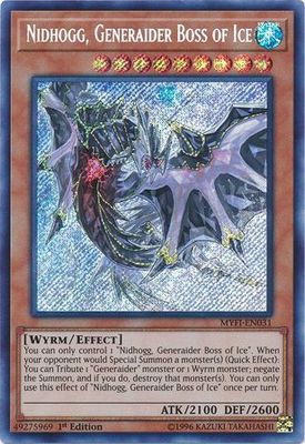 Nidhogg, Generaider Boss of Ice - MYFI-EN031 - Secret Rare 1st Edition Mystic Fighters Singles