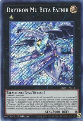 SH Drytron Mu Beta Fafnir - LIOV-EN043 - Secret Rare 1st Edition Lightning Overdrive: LIOV 1st Edition Singles